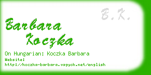 barbara koczka business card